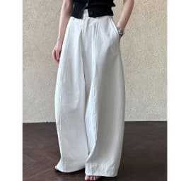New Arrival 62% Cotton Women Big Wide Leg Pants High Waist Casual Stright Pants Female Women Clothes Trousers