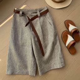Fashion Straight Knee-Length Pants Women's Summer Thin High Waist Casual Pants Korean Simple Commute Solid Suit Pants