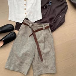 Fashion Straight Knee-Length Pants Women's Summer Thin High Waist Casual Pants Korean Simple Commute Solid Suit Pants