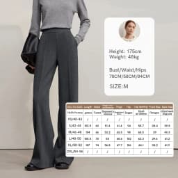 AMII Minimalist Pants For Women 2026 Winter New Solid Color Knitted Wide-leg Pants Commuter Ladies Trousers Clothing 12544045