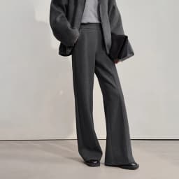 AMII Minimalist Pants For Women 2026 Winter New Solid Color Knitted Wide-leg Pants Commuter Ladies Trousers Clothing 12544045