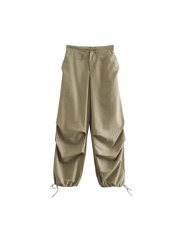 Women Fashion Parachute Cargo Pants Vintage Jogging Trousers High Elastic Waist Female Chic Lady Boot Cut