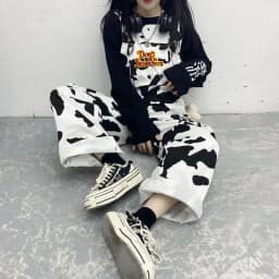 2025 Streetwear Jumpsuit Pants Women Cow Print Woman Overalls Casual Baggy Trousers Y2k Pant