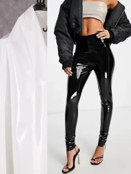 Women Glossy Patent Leather Seameless Leggings Stretch PVC Slim Trousers Ladies Sexy Bodycon PU Pencil Slim Cropped Pants Custom