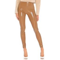 Women Glossy Patent Leather Seameless Leggings Stretch PVC Slim Trousers Ladies Sexy Bodycon PU Pencil Slim Cropped Pants Custom