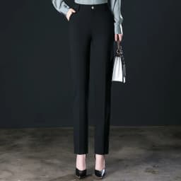 2026 New Women's Khaki Trousers, Autumn High Waisted Straight Suit Pants Loose Dress Pants Black Grey Slacks Women Pantalones