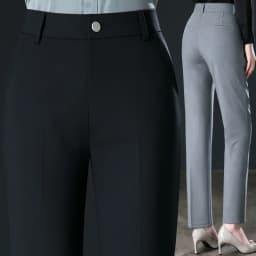 2026 New Women's Khaki Trousers, Autumn High Waisted Straight Suit Pants Loose Dress Pants Black Grey Slacks Women Pantalones