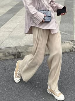 YUDX Pleated Women's Straight Pants Pleated Wide Leg Pants High Waist Draped Casual Pants 2024 Summer New