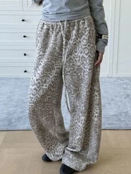 Jmprs Y2K American Leopard Pant Women Hip Hop High Waist Streetwear Retro Trousers Harajuku Fall Winter Casual Bf Lace Up Pants