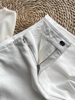 Casual White Scythe Denim Pants High Waist Loose Straight Leg Nine Points Trendy Women's Spring Autumn Seasonal Jeans