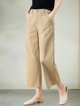 Slimming High Waist Wide Leg Pants Nine Points Loose Fit Casual Straight Leg Thin Summer Trousers for Women Korean Style