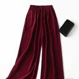 Birdtree, Summer 100% Silk Crepe Dechine Pants, Women Wide Leg Trousers, Solid Elastic Waist Cropped Pant, New 2023 B35852C