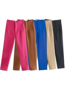 2025 Pencil Women Pants High Waist Pants for Women With Seam Detail Streetwear Woman Ankle Trousers Autumn Office Wear Pant