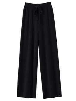 100% Pure Wool Pants Cashmere Wide Leg Trousers Women's Long Britches Knit Loose Daks Casual Pants Autumn Winter High Waist Daks