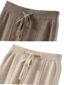 100% Pure Wool Pants Cashmere Wide Leg Trousers Women's Long Britches Knit Loose Daks Casual Pants Autumn Winter High Waist Daks