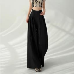 MEXZT Streetwear Wide Leg Pants Women Korean Black High Waist Suit Pants Summer Fashion Elegant Lace Up Straight Trousers New