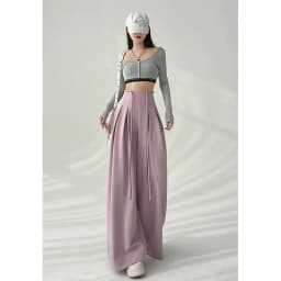 MEXZT Streetwear Wide Leg Pants Women Korean Black High Waist Suit Pants Summer Fashion Elegant Lace Up Straight Trousers New