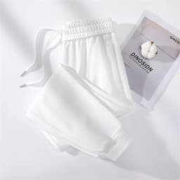 Fashion Spring Autumn 380g Cotton Sweatpants Women's Casual Trousers 7-colors Elastic-waist Pencil Pants Comfy Bundle Foot Pants