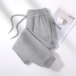 Fashion Spring Autumn 380g Cotton Sweatpants Women's Casual Trousers 7-colors Elastic-waist Pencil Pants Comfy Bundle Foot Pants