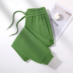 Fashion Spring Autumn 380g Cotton Sweatpants Women's Casual Trousers 7-colors Elastic-waist Pencil Pants Comfy Bundle Foot Pants
