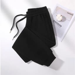 Fashion Spring Autumn 380g Cotton Sweatpants Women's Casual Trousers 7-colors Elastic-waist Pencil Pants Comfy Bundle Foot Pants