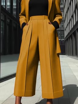 Krisstargirls 2026 Women's Wide Leg Party Pants Spring Pleated Office Casual Loose Culottes Fashion Evening Trousers Urban Lady