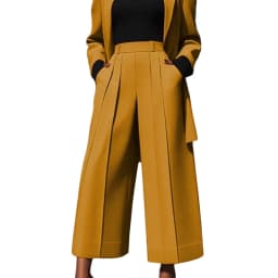 Krisstargirls 2026 Women's Wide Leg Party Pants Spring Pleated Office Casual Loose Culottes Fashion Evening Trousers Urban Lady