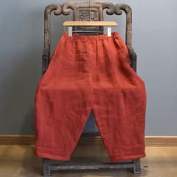 High Quality Cotton Linen Harem Pants Women New 2024 Autumn Vintage Style Solid Color Loose Female Ankle-length Casual Pant M182