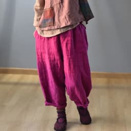 High Quality Cotton Linen Harem Pants Women New 2024 Autumn Vintage Style Solid Color Loose Female Ankle-length Casual Pant M182