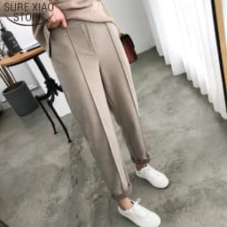 Thicken Women Pencil Pants 2026 Autumn Winter Trousers OL Style Female Work Suit Pants Loose Female Trousers Capris 6648