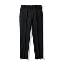 Black Suit Pants with Fine Stripes, Workwear-inspired Men's Casual Trousers, Ankle-Length Pants. 2026-2027