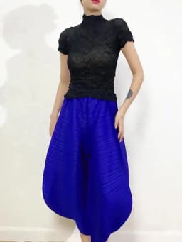 Miyake Pleated Bloomers Women Big Size High Waist Harem Pants Korean Fashion Loose Casual Wide Leg Trousers