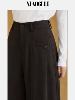 XIAOGULI Women Commuter Wide Leg Pants 2026 Autumn Winter High Waist Structured Loose Casual Trousers Office Daily Outfit