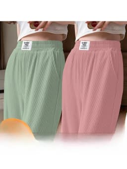 Ice Silk Slim Wide Leg Pants Women High Waist Loose Casual Thin Summer Drapey Straight Cut Trousers Korean Style Commute