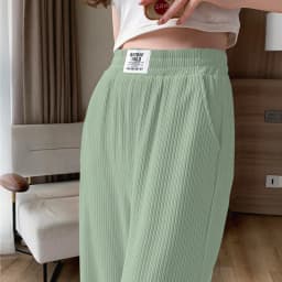 Ice Silk Slim Wide Leg Pants Women High Waist Loose Casual Thin Summer Drapey Straight Cut Trousers Korean Style Commute