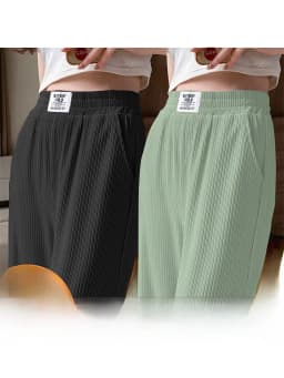 Ice Silk Slim Wide Leg Pants Women High Waist Loose Casual Thin Summer Drapey Straight Cut Trousers Korean Style Commute