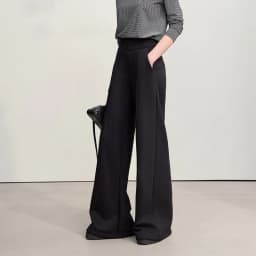 Amii Casual Women's Pants 2025 Winter New Thicken Cotton Warm Elastic High Waist Sollid Versatile Wide Leg Trousers 12544138
