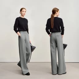 Amii Casual Women's Pants 2025 Winter New Thicken Cotton Warm Elastic High Waist Sollid Versatile Wide Leg Trousers 12544138