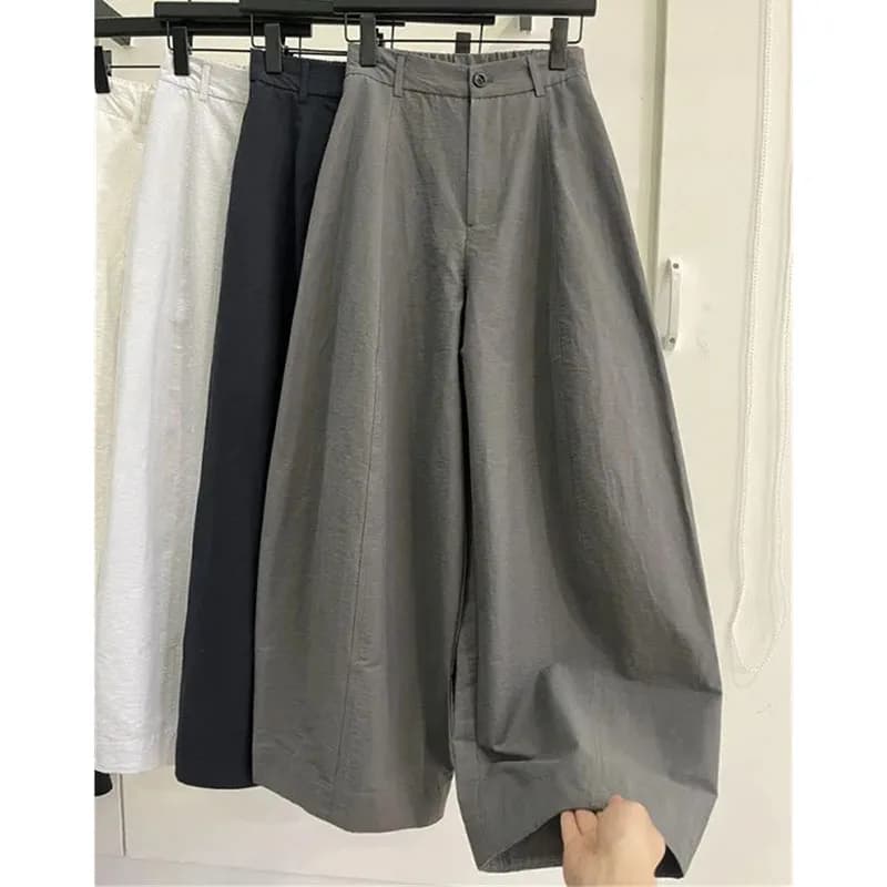 Summer Female Fashion High Waist Loose Pants Spring Ladies Straight Trousers Korean Women High-end Solid Color Casual Pantalons