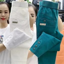 Korean Women's pants Spring Summer New 2025 Fashion Casual Slim Elastic Waist Pants Female Loose Harun pants Ladies Trousers