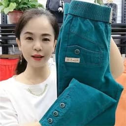 Korean Women's pants Spring Summer New 2025 Fashion Casual Slim Elastic Waist Pants Female Loose Harun pants Ladies Trousers