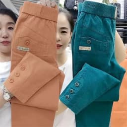 Korean Women's pants Spring Summer New 2025 Fashion Casual Slim Elastic Waist Pants Female Loose Harun pants Ladies Trousers