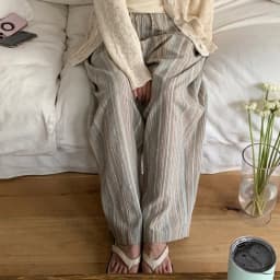 100% Cotton Casual Homewear Striped Trousers Women 2026 New Korean Summer Drawstring Elastic Waist Loose Pant Sleeping Pants