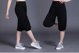 1pcs/lot Woman Modal Yoga Pants Female Summer Solid Belly Dancing Calf Length Pants