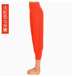1pcs/lot Woman Modal Yoga Pants Female Summer Solid Belly Dancing Calf Length Pants