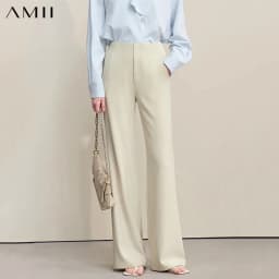 Amii Women's Pants 2026 Summer New Commuter Wrinkle Resistant Micro Flared Pants Casual Simple Versatile Woman Trousers 12611007