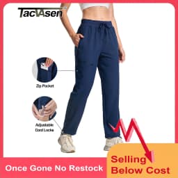 TACVASEN Womens Quick Dry Adjustable Ankle Hiking Pants UPF50+ Water Resistant Stretch Cargo Trousers 4 Pockets Athletic Pants