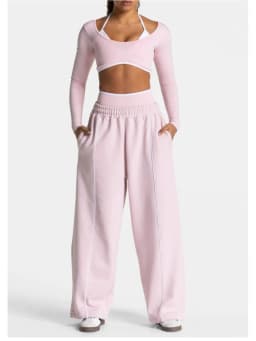Loose Yoga Trousers Casual Fashion Straight Wide Leg Sports Pants Women Gym Sweatpants Elastic High Waist Fitness Running Pants