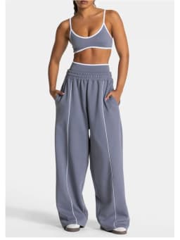 Loose Yoga Trousers Casual Fashion Straight Wide Leg Sports Pants Women Gym Sweatpants Elastic High Waist Fitness Running Pants