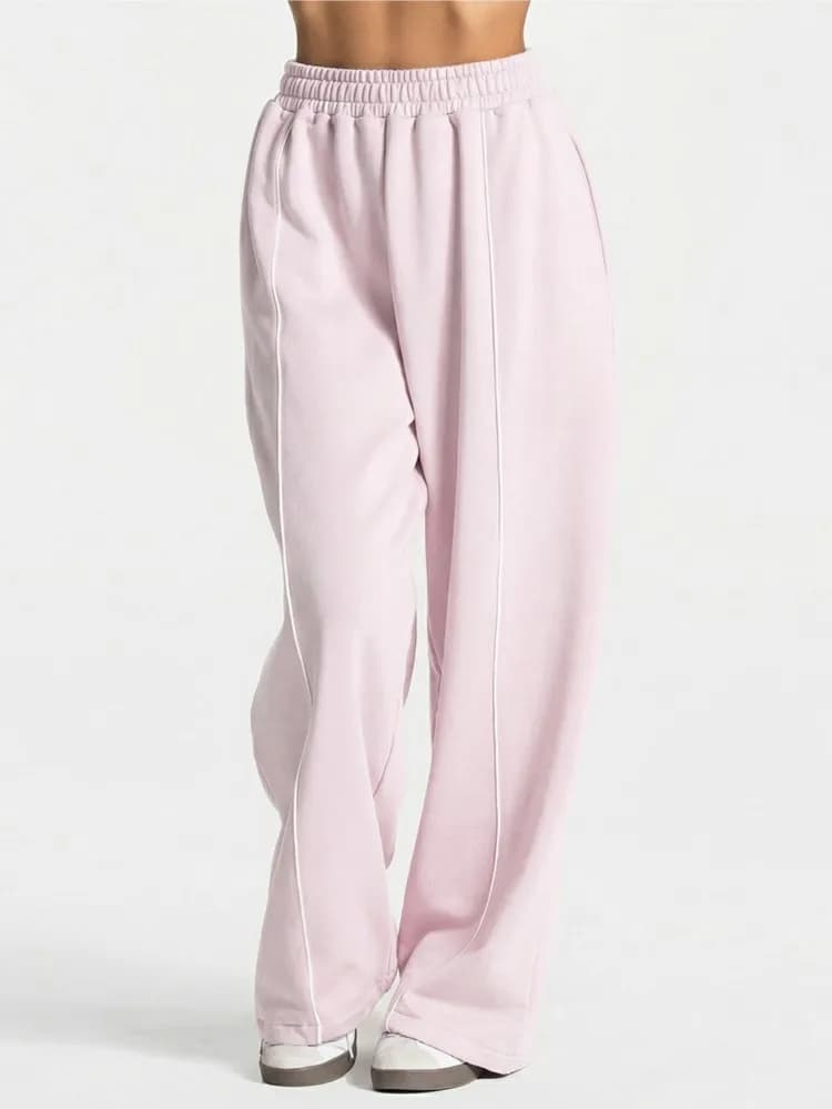 Loose Yoga Trousers Casual Fashion Straight Wide Leg Sports Pants Women Gym Sweatpants Elastic High Waist Fitness Running Pants